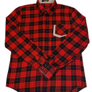 The Lees Long Sleeve Plaid Lumberjack Flannel Button Down Shirt | Men's 2XL